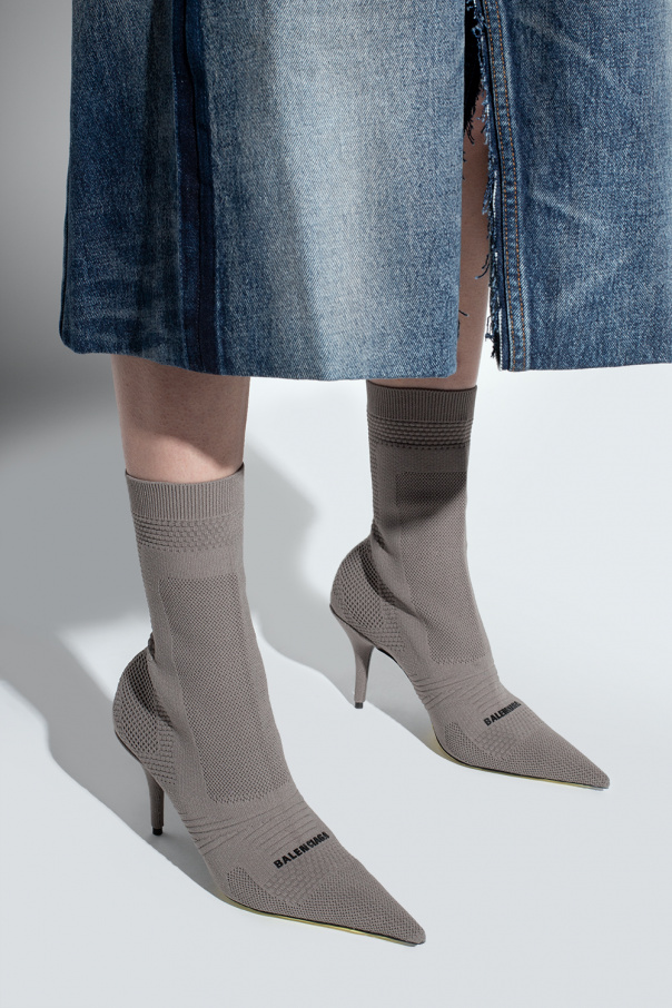 Grey 'Knife 2.0' heeled ankle boots Balenciaga - Vitkac KR